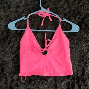 Hot Pink Tie Up Top